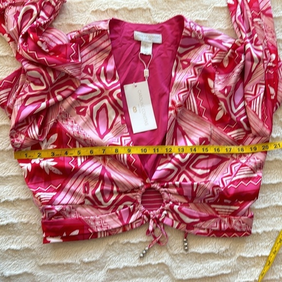 Caroline Constas two-piece set printed long sleeve cropped top & wide leg pants - Picture 5 of 12